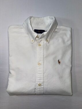 Ralph Lauren White Cotton Button-Down Shirt